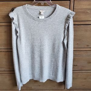 J Crew Ruffle Sweater, NWT